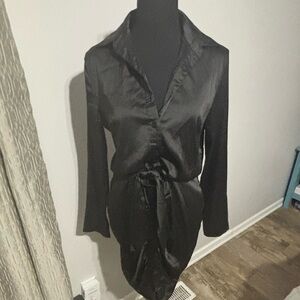 Chicme Black Satin Dress Apparel